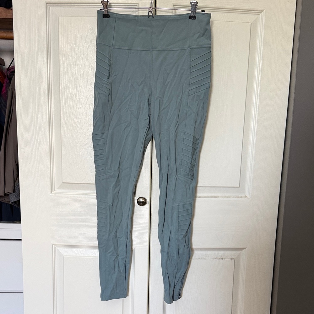 Athleta Sage Green Delancey Moto Tight High-Rise Leggings
